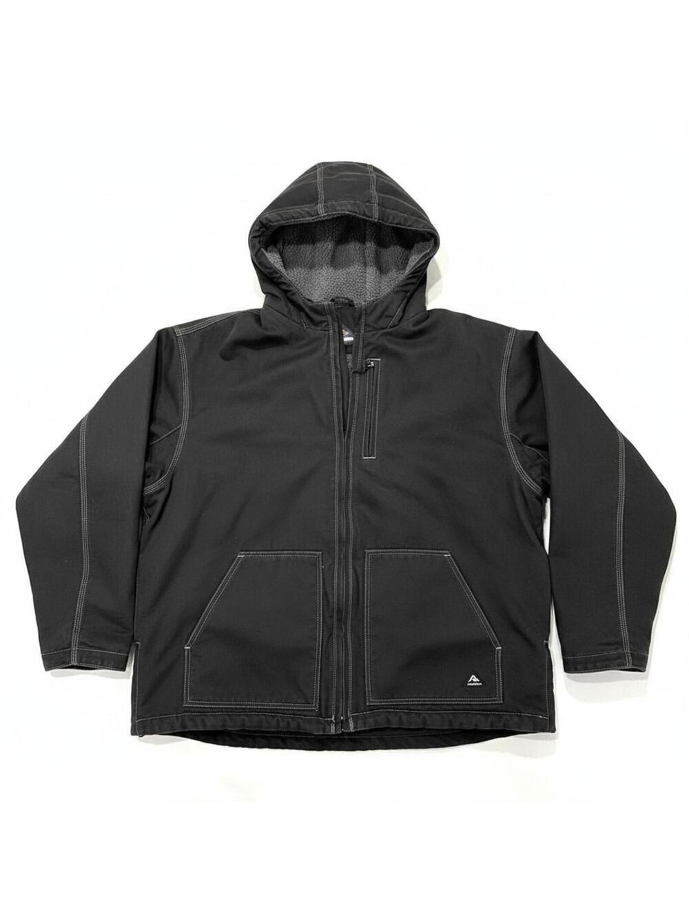 Ridgecut Toughwear Jacket Mens 2XL Black Hooded Sherpa Lined Work Coat Full Zip